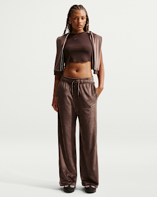 Nike Sportswear Women's High-Waisted Wide-Leg Velour Pants. Nike JP